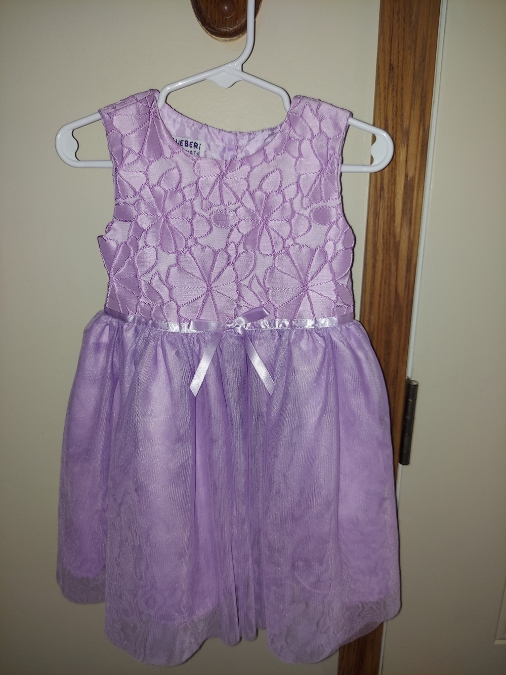 Blueberi Boulevard Lilac Floral Lace Tulle Dress